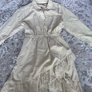 Elegant Cream Button-Up Dress